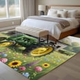 thumbnail image 5 of Farmhouse Washable Area Rug 5 x 8 ft Spring Flowers Watercolor Green Truck Vintage Barn, Soft Non Slip Rugs Stain Repellent Indoor Felt Carpet for Living Dining Room Bedroom Home Office, 5 of 9