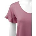 thumbnail image 4 of Doublju Women's Short Sleeves Flare Tunic Tops for Leggings Flowy Shirt with Plus Size, 4 of 4