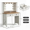 thumbnail image 4 of EnHomee Vanity Desk with Mirror and Lights Makeup Vanity with 2 Storage Drawers Wooden Vanity with Charging Staion for Bedroom, Small Space, White, 4 of 6