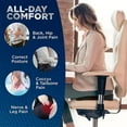 thumbnail image 4 of Ergonomic W Shape Memory Foam Seat Cushion For Sciatica Tailbone Pain Relief, Large Size 17.1"X16"X5.1" For Long Sitting Support, Non-Slip Bottom & Breathable Mesh Cover, 4 of 6