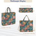 thumbnail image 6 of FORMRS Womens Corduroy Tote Bag Crossbody Shoulder Purse Handbag with Detachable Strap, Pink Water Lilies Pattern, 6 of 7