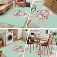 thumbnail image 5 of Area Rug for Living Room, Green Cute Bunny Non-Slip Indoor Large Carpet for Bedroom/Dining Room, Funny Rabbits Modern Art Washable Low-Profile Rectangle Floor Mat Runner Rugs - 3 x 5 Ft, 5 of 8