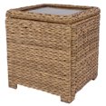 thumbnail image 1 of Wicker Side Table Outdoor Patio Double Layer Coffee Table Square Rattan End Table Storage Shelf Furniture,22"Hx20"Wx20"D, 1 of 7