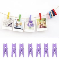 STRANDCHIC  100pcs Purple Wooden Clothes Pins for Hanging Photos Home Decor