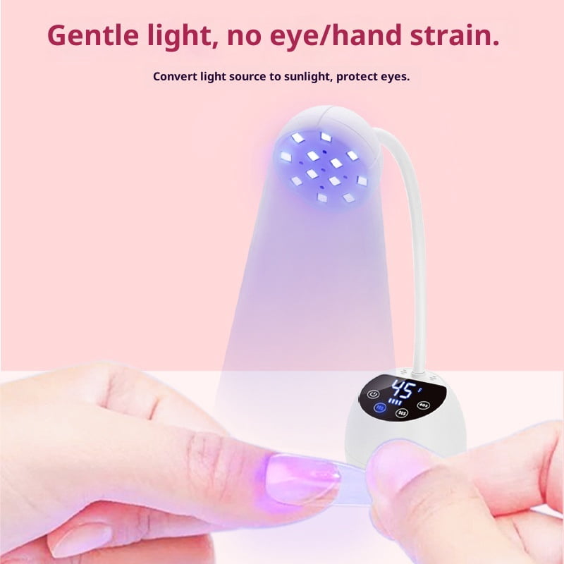 Yl-YANG UV Nail Lamp for Gel Nails, UV Nail Light Gooseneck Rechargeable with 3 Time Setting & Smart Auto Sensor for Nail Salon Home Use Lamp