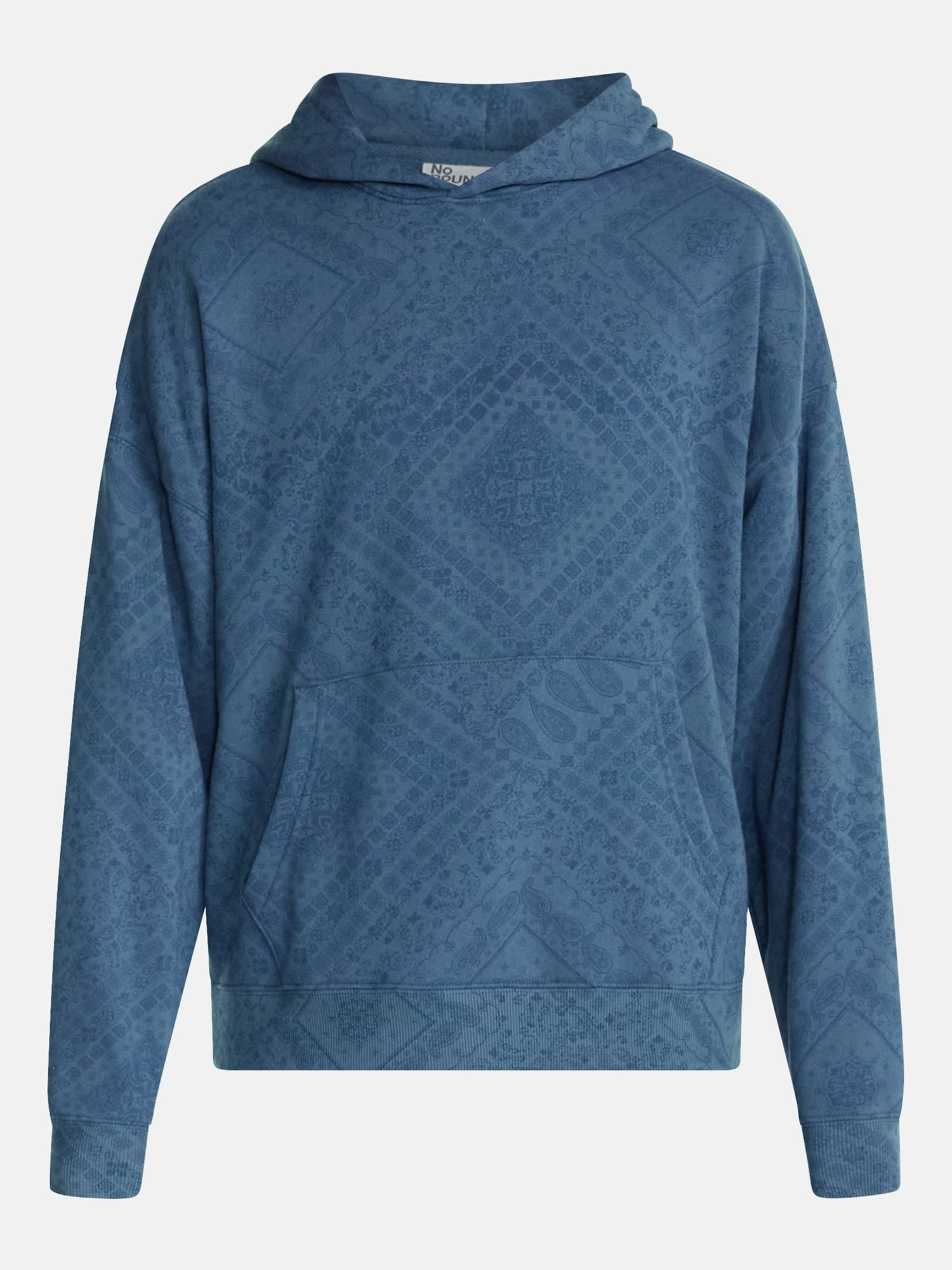 No Boundaries Boxy Fit Oversized Fleece Hoodie with Long Sleeves, Men's XS-4XLT