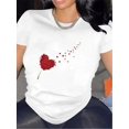 thumbnail image 6 of 【New Arrival】Heart Shaped Dandelion Graphic T-Shirt, Cotton Crew Neck Short Sleeve Tee, Romantic Casual Wear Valentine Lover Gift, 6 of 10
