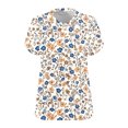 thumbnail image 5 of Tops for Women under $5 Short Sleeved V-Neck Printing Plus Base T-shirt White, 5 of 5