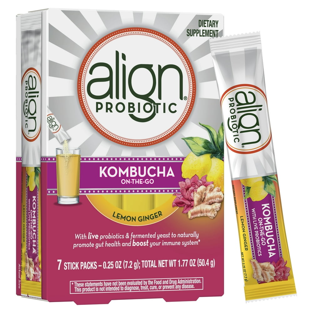 Align Kombucha Drink Mix, Live Probiotics and Fermented Yeast, 7 Pack