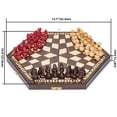 thumbnail image 3 of Husaria Wooden Three-Player Chess - 32 Centimeters - with Foldable Board, Handcrafted Playing Pieces, and Felt-Lined Storage, 3 of 9