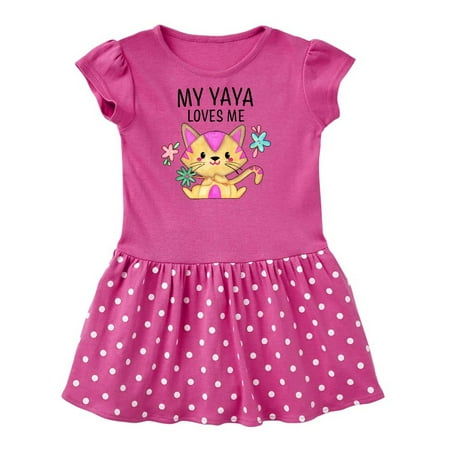 

Inktastic My Yaya Loves Me with Cute Kitten and Flowers Gift Toddler Girl Dress