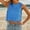 Blue, variant on Women Summer Boho Tie Front Tank Top Sleeveless Cropped Vest Casual Beach Going Out Blouse Pure Color Round Neck