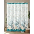 thumbnail image 4 of Fsddascl Turquoise Shell Shower Curtain Set - 60" x 72" Washable Bathtub Curtain with 12 Hooks, Rustic Coastal Nautical Ocean Animals Waterproof Fabric Stall Shower Curtains for Bathroom/Bathtub, 4 of 6