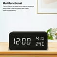 thumbnail image 4 of Cateissary Despertador LED Digital de madera para mesita de noche, relojes electrónicos de escritorio, decoración, pantalla de temperatura, sala Decoración del hogar Madera Marrón, 4 of 6