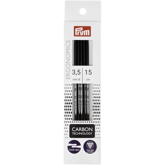 Ergonomic Double Point Knitting Needles, Carbon, US 4 (3.5mm)