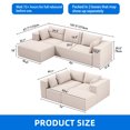 thumbnail image 4 of Dextrus 107 Inch Cloud Sectional Couch, Modern Modular Sofa with L-Shape Chaise, Upholstered Sofa for Living Room Bedroom, Beige, 4 of 11