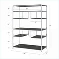 thumbnail image 3 of Bookshelf, Rustic Gray Oak & Chrome Metal Frame 7 Open Shelves | Gray | Chrome, 3 of 6