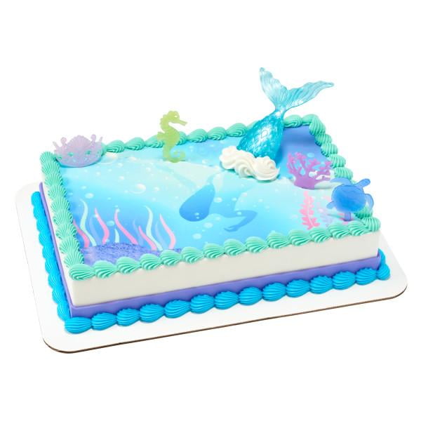 Mystical Mermaid DecoSet with 1/4 sheet Edible Cake Topper Image  Background