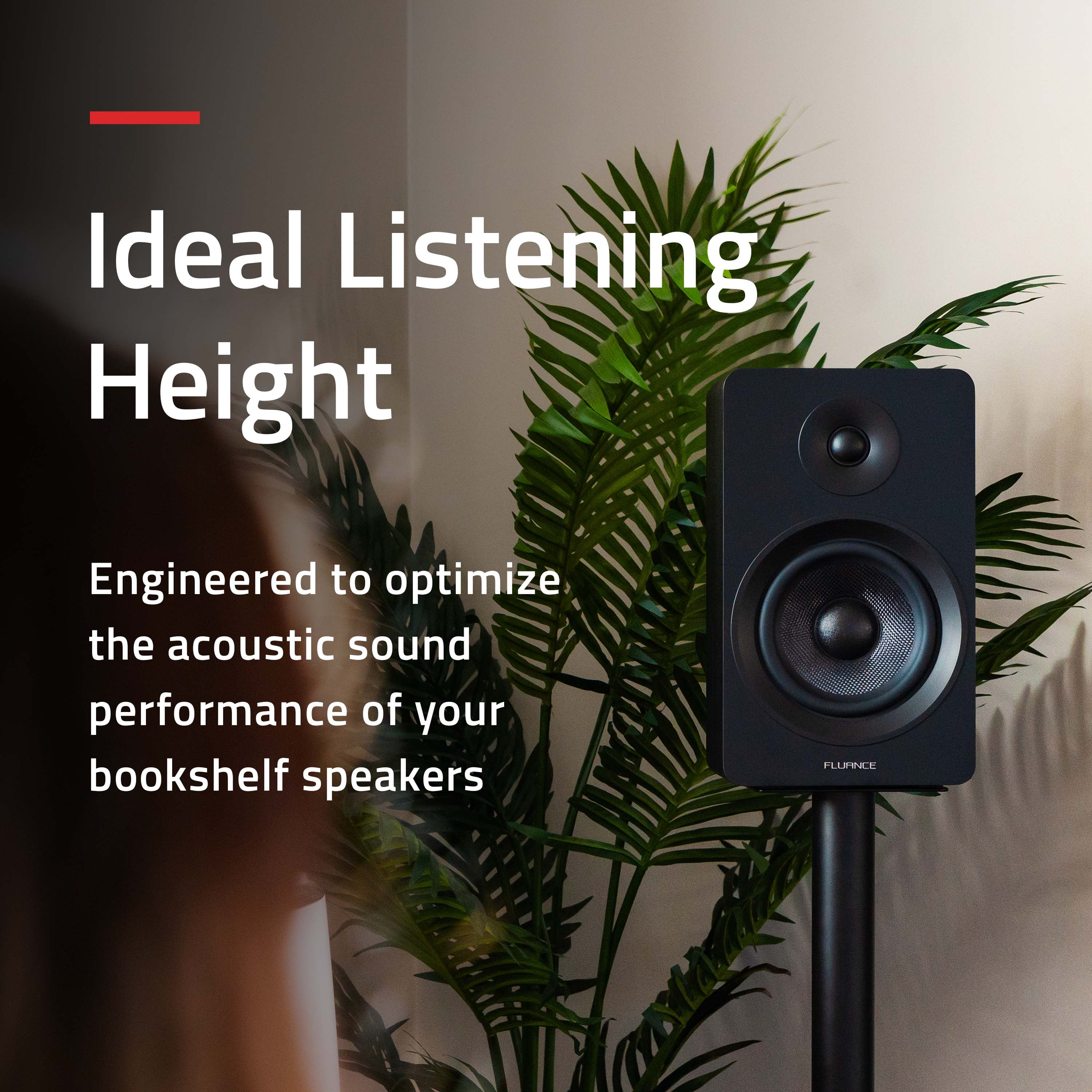 Fluance Ri71 Reference Powered Bookshelf Speakers with High Performance AMT Tweeters, 5" Drivers, 120W Amplifier for Music, Turntable, TV, PC - HDMI, Bluetooth, RCA & Subwoofer Out with Speaker Stand