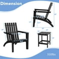 thumbnail image 4 of Costway 3PC Patio Adirondack Chairs Side Table Set Solid Wood Garden Deck Black, 4 of 9