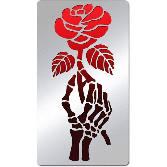 Stainless Steel Flower Stencil Templates Reusable Rose and Hand Painting Template Journal Tool for Wood Burning Pyrography Engraving DIY Craft 4x7 inch for diy