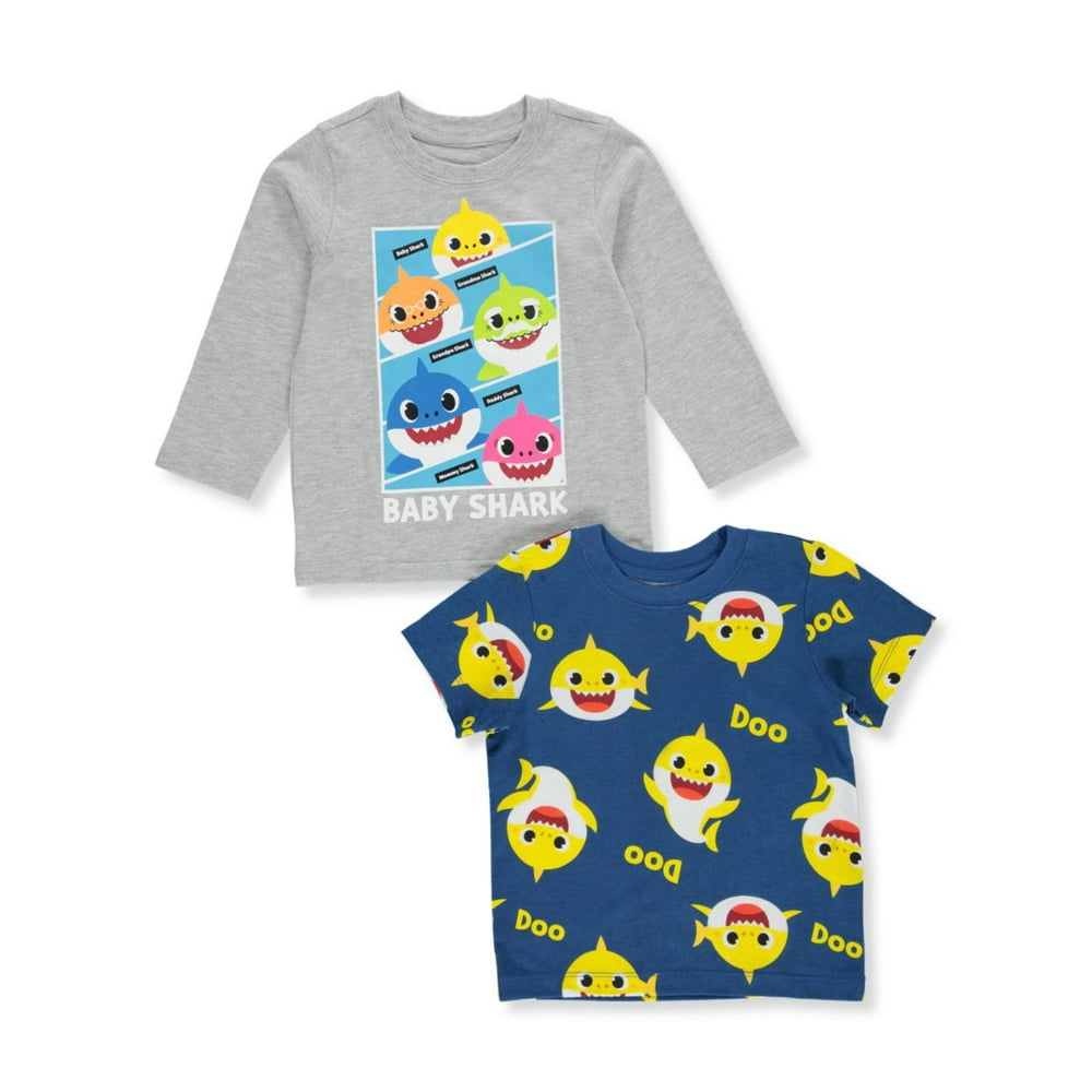 Baby Shark Pinkfong Baby Shark Boys' 2Pack L/S & S/S TShirts