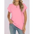 thumbnail image 3 of Hauts d'Été pour Femmes Manches Courtes T-Shirts Basiques Coupe Ample Décontractée, 3 of 4