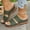 Green, variant on Women's Cutout Wedge Slide Sandals, Open Toe Slip-on Shoes, Casual Summer Heeled Slippers for Daily Wear Red 36