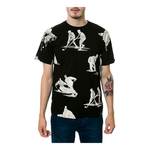 ROOK Mens The Game On Graphic T-Shirt, Black, Large