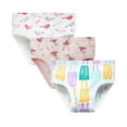thumbnail image 2 of WIBACKER 2-10T Girls 100% Cotton Briefs, 3 Pack Kids Cartoon Underwear Panties, Ice Cream+Dancing Girl+Bird, 2 of 6