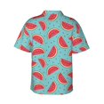 thumbnail image 3 of Uemuo Watermelon Printed Regular Fit Short Sleeve Casual Hawaiian Shirt for Men,Aloha shirt,Tropical shirt,Floral print shirt,Vacation Beach shirt-Medium, 3 of 9