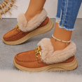 thumbnail image 3 of FRSASU Women's Winter Loafers Dressy Casual Slip On Non Slip Round Toe Fur Lined office Walking Shoes Orange, 3 of 7