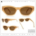 thumbnail image 2 of Womens Mod Thick Plastic Chunky Cat Eye Sunglasses Tan - Brown, 2 of 8