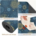 thumbnail image 5 of Long Trivet Heat Resistant Table Runner Gold Blue Snowflakes Non Slip Table Protector Waterproof Easy to Clean Winter Vintage Christmas Hot Pads Pot Holders Durability Versatility, 5 of 7