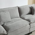 thumbnail image 3 of Sofa, Corduroy Sleeper Couch with Pillows, Comfy Upholstered Loveseat Sofa for Bedroom,Living Room,Apartment,Office, Light Grey, 3 of 9