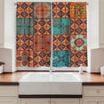 thumbnail image 2 of Ambesonne Mexican Kitchen Curtains, Talavera Style Floral Art, 55"x39", Pale Cinnamon and Seafoam, 2 of 3