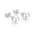 thumbnail image 4 of Yoursfs 8mm Pearl Stud Earrings for Women White Gold Plated Classic Freshwater Cultured Pearl Studs Simple Piercing Earrings, 4 of 4