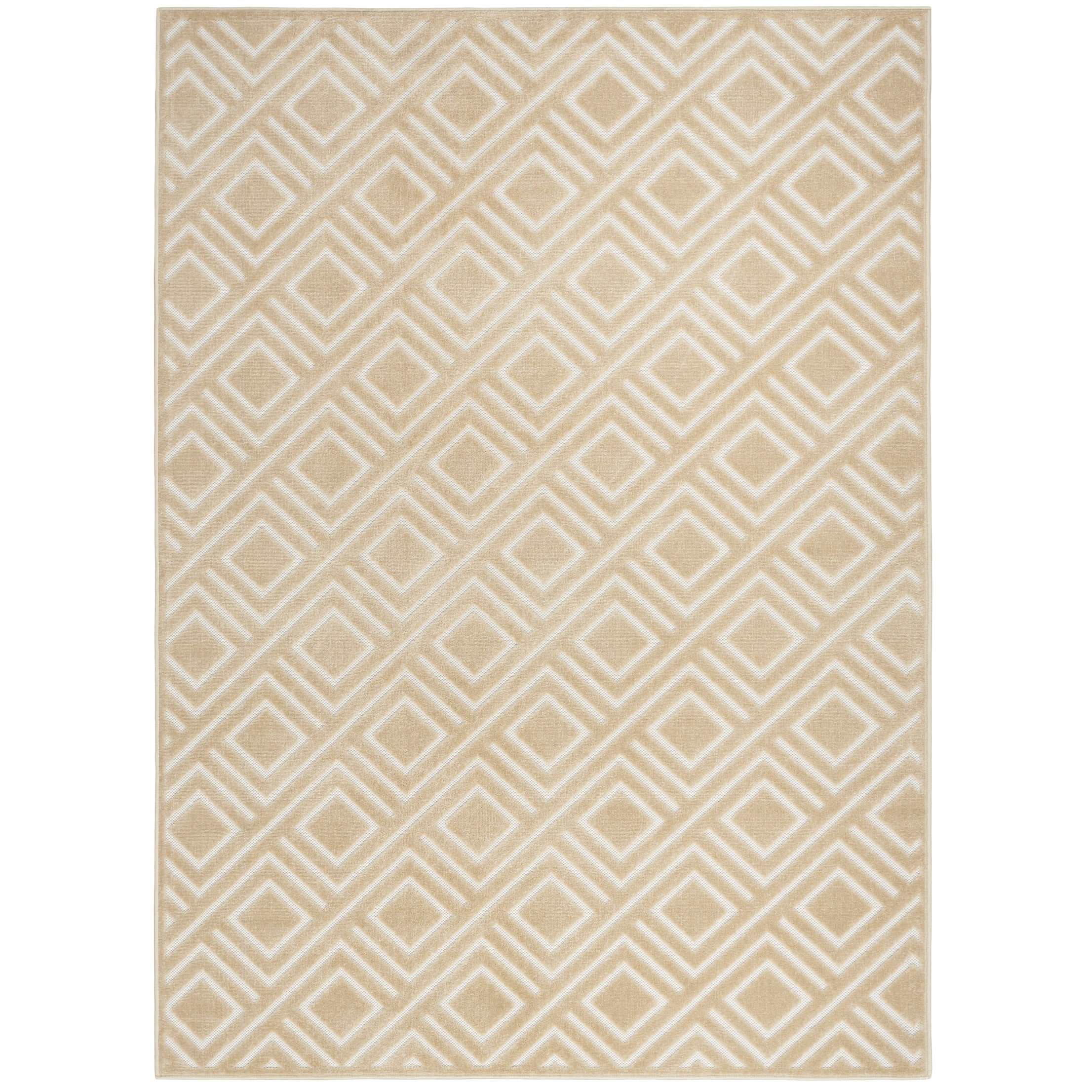 Nourison Care Free 6'7" x 9'2" Taupe Modern Indoor Rug
