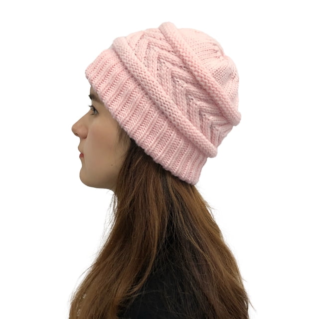 Babysbule Chapeaux pour Femmes Hiver Bonnet Tricoté pour Femmes Extensible Chaud Épais