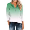 thumbnail image 6 of Women's V Neck T Shirts Women's V Neck T Shirts Gradient 3/4 Sleeve Tops for Women Casual Loose Basic Tees, 6 of 9