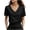 01# Black, variant on Tops for Women Ihhxva V-Neck Satin Blouse Fit Pleated Detail Elegant Office Top Flowy Silhouette Long Sleeve Crepe Work Spring Business Casual S-2XL