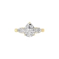 thumbnail image 2 of ARAIYA FINE JEWELRY 10K Yellow Gold Lab-Grown Pear-shape Diamond Three Stone Engagement Ring (3 1/2 Cttw, D-F Color, VS1 Clarity) Size 6.5, 2 of 7