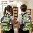 thumbnail image 4 of Whosucclay Soccer Ball Grass Design Spacious Daypack for Boys Girls, 17 Inch Large Capacity Transparent School Bag College Elementary with Wide Shoulder Straps, 4 of 10