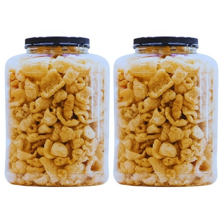 (2) Original Premium Fried Pork Rinds, 16oz Resealable Jar Crunchy Chicharrones High Protein Low Carb Alternative Crackling Savory Snacks