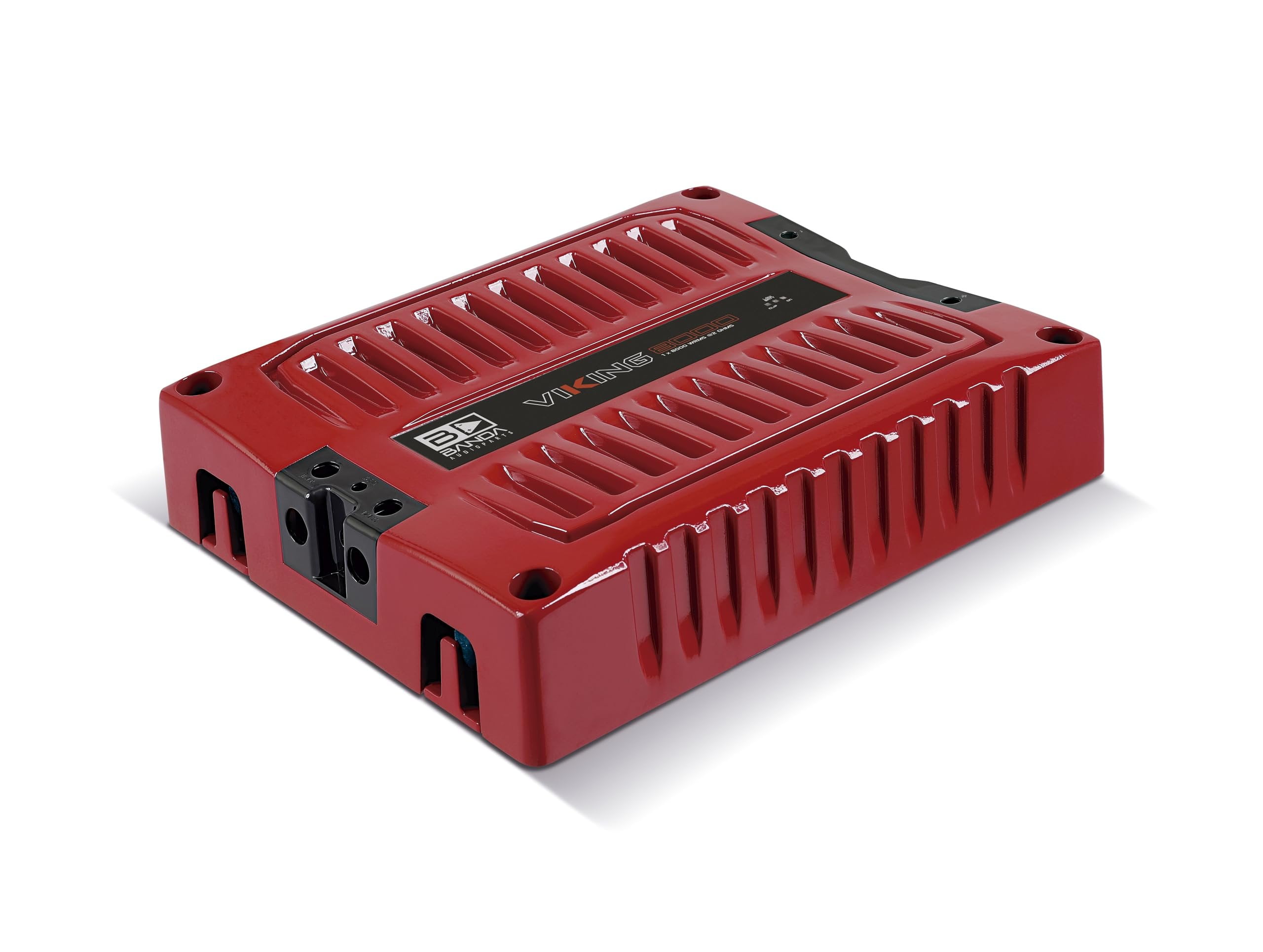 Banda VIK8000.2RED Car Amplifier Audio Speaker 2-Ohms Full Range New Viking 8000 Watts Rms LED Indicator Sound Specialization Aluminum Chassis - Red