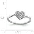 thumbnail image 4 of Sterling Silver Rhodium Plated Diamond Heart Ring (Size 6) Made In India qr5627-6, 4 of 5