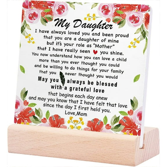 Ceramic Sign 4x4Inch To My Daughter Wood Sign Gift May You Always Be Blessed Wood Plaque Sign Wooden Plaque Sign Desk Decor Desk Decor Gift For Daughter Home Office Bedroom Shelf Table Decor