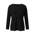 thumbnail image 4 of Guieoi Womens Sweaters 2025 Fall Winter Trendy Womens Sweaters Clearance Rounk Neck Long Sleeve Casual Pullover Blouse Sweater Black Black*Friday/Cyber*Monday Clearance, 4 of 6
