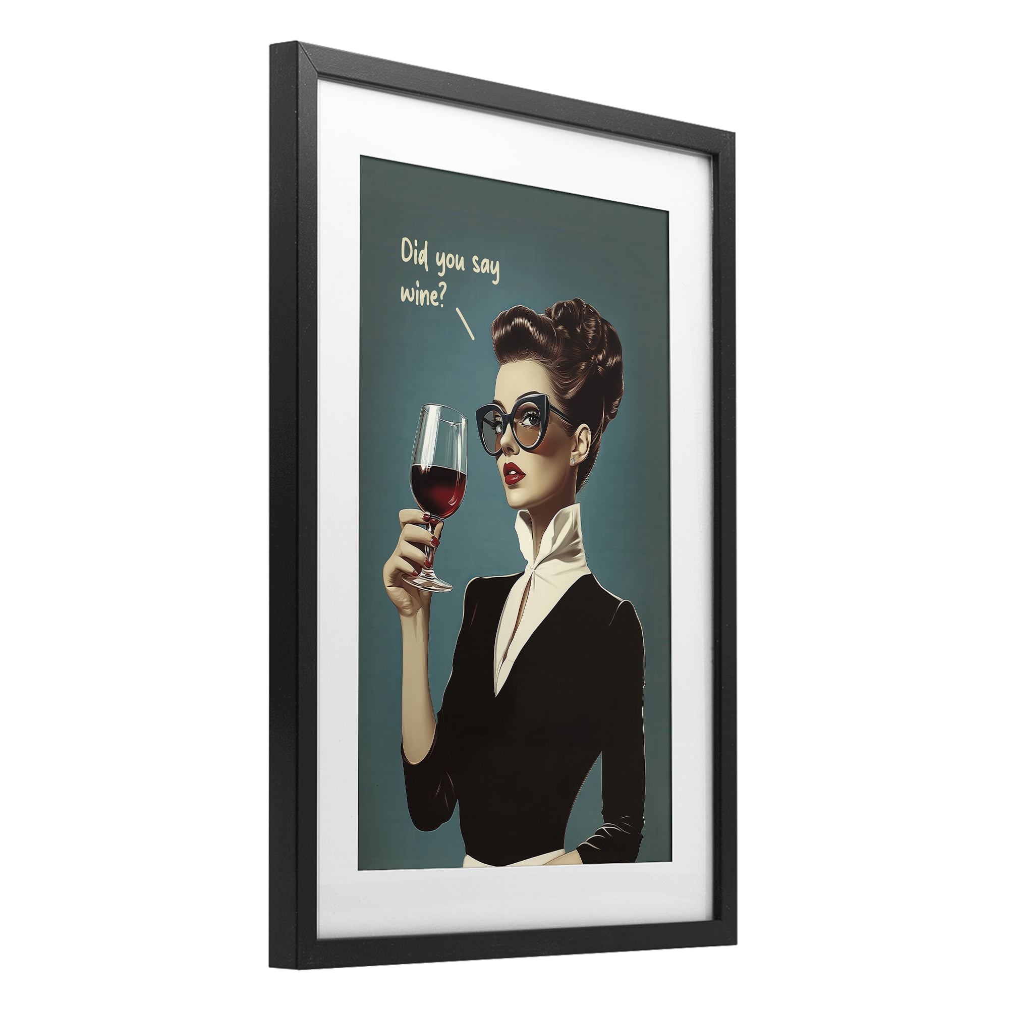 Stupell Industries Did You Say Wine Black Framed Print Under Glass, design by Andreas Magnusson