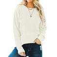 thumbnail image 2 of ShomPort Women's Casual Fall Ribbed Knit Sweater Long Sleeve Loose Pullover Jumper Tops, 2 of 6